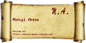 Matyi Anna névjegykártya